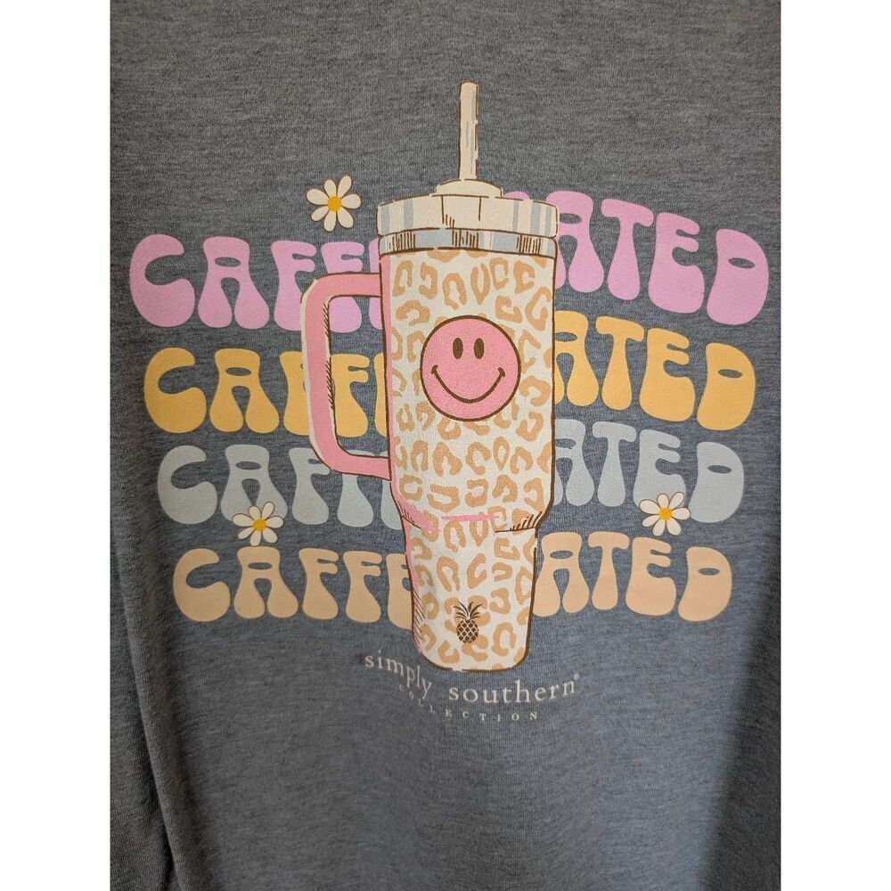 Simply Southern Collection Womens Crew Neck Caffeinated Sweatshirt Gray XXL - Picture 5 of 6